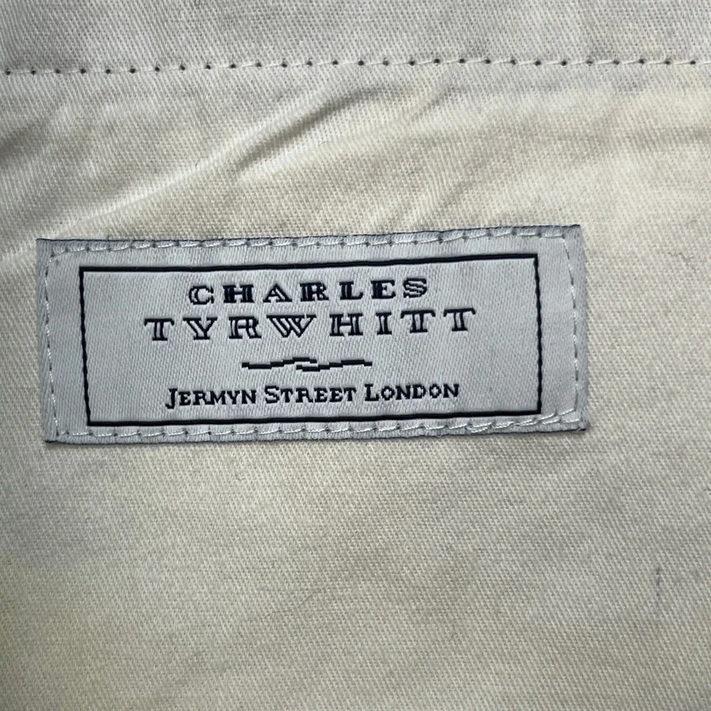 Charles Tyrwhitt Dress Pants Men 40U Charcoal Gray Straight Leg Wool Flat Front